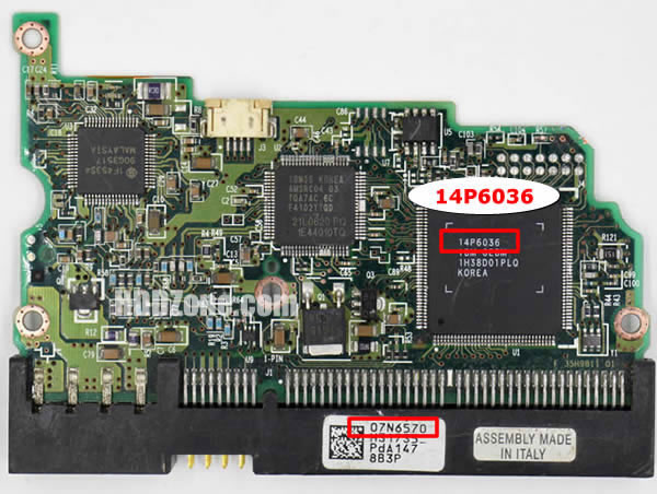 07N6570 Hitachi Harddisk Printplade