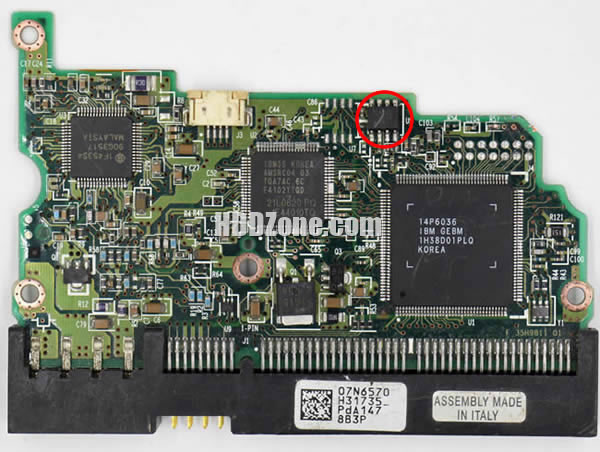 07N6570 Hitachi Harddisk Printplade
